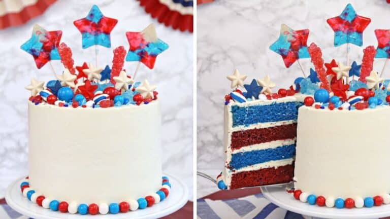 4th of july layered cupcakes