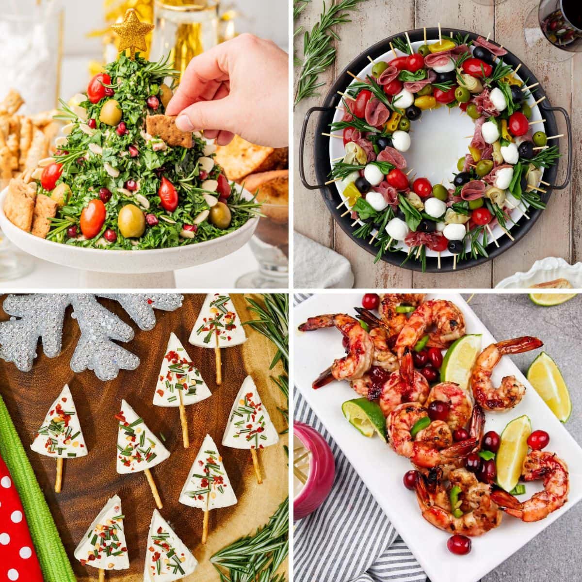 Christmas appetizers collage.