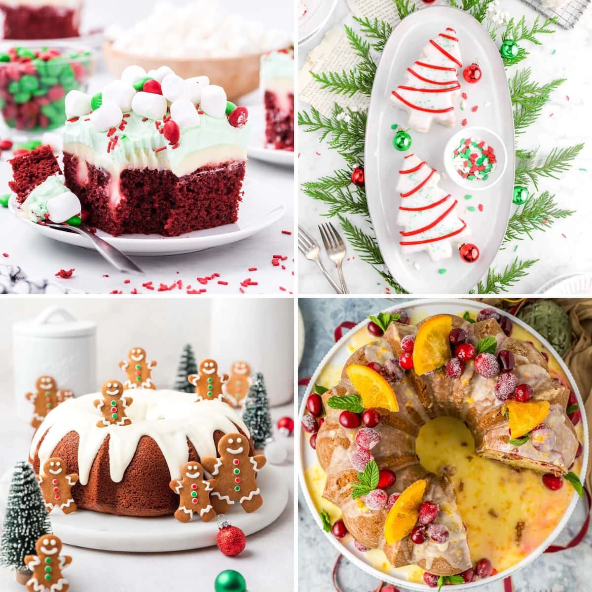 Christmas cake recipes collage