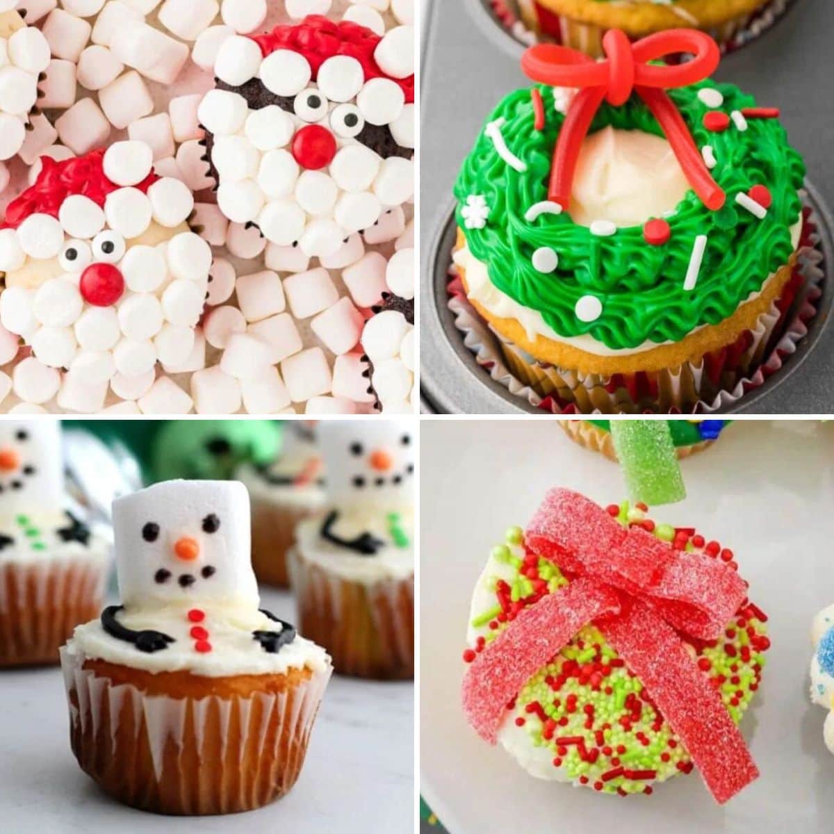 Christmas cupcakes collage