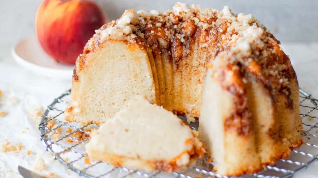 Pound cake with slice.