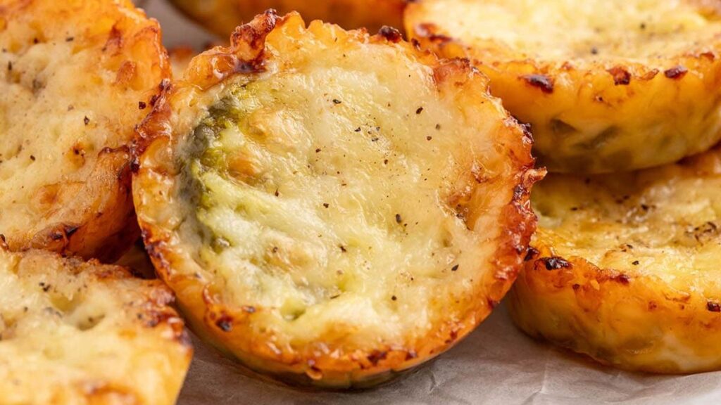 Fried pickle slices on a plate.