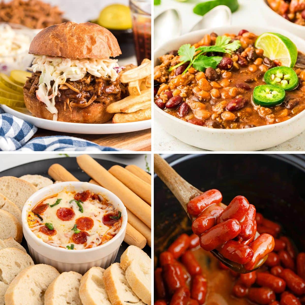 Slow Cooker Game Day Recipes Collage