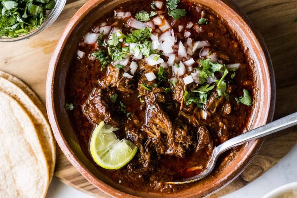 Authentic Birria in a serving bowl.