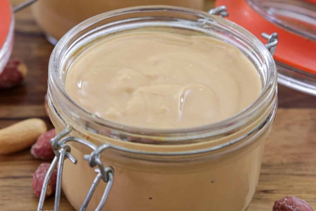 Peanut butter in a jar.