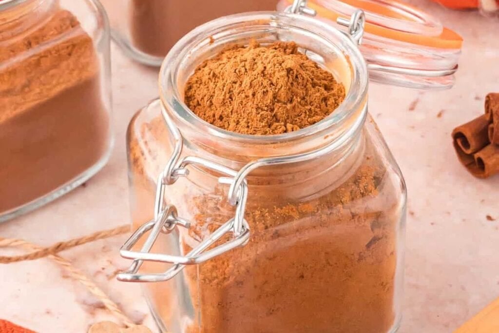 Pumpkin spice in a container jar.