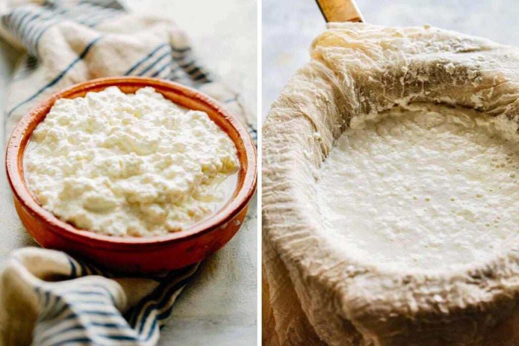 Ricotta cheese in a bowl.