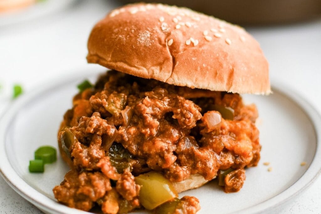 Sloppy joe on a plate.