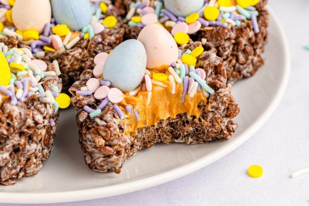 Easter nests on a plate.