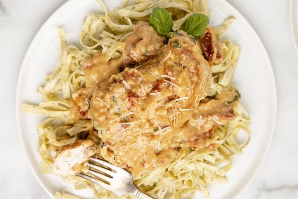 Marry me chicken on a plate.