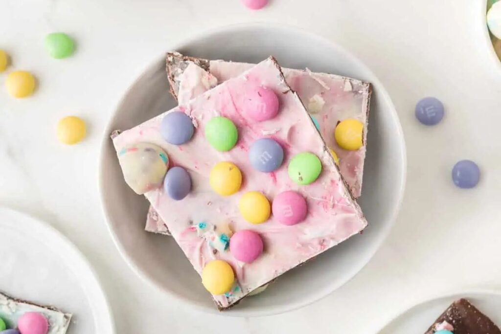 Easter barks in a bowl.