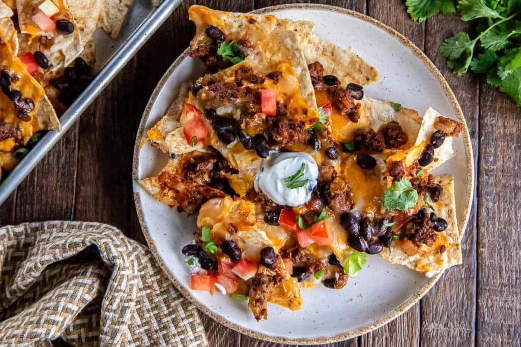 Nachos on a plate.