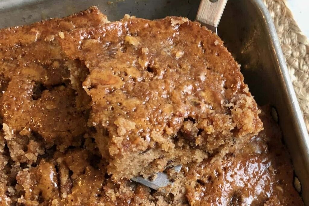A slice of prune cake.