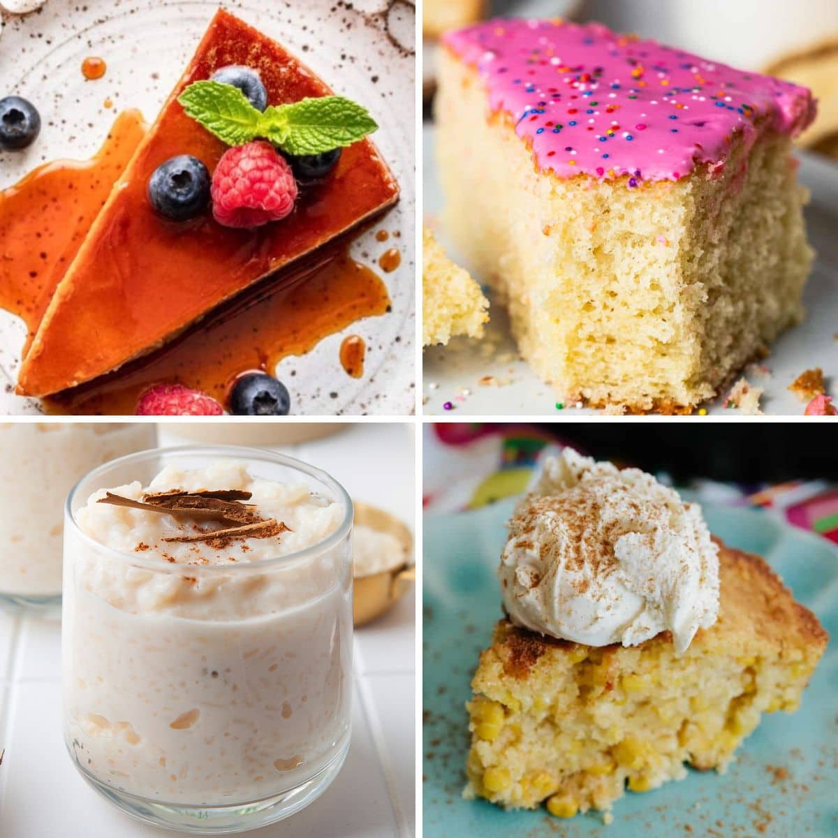 Mexican desserts collage.