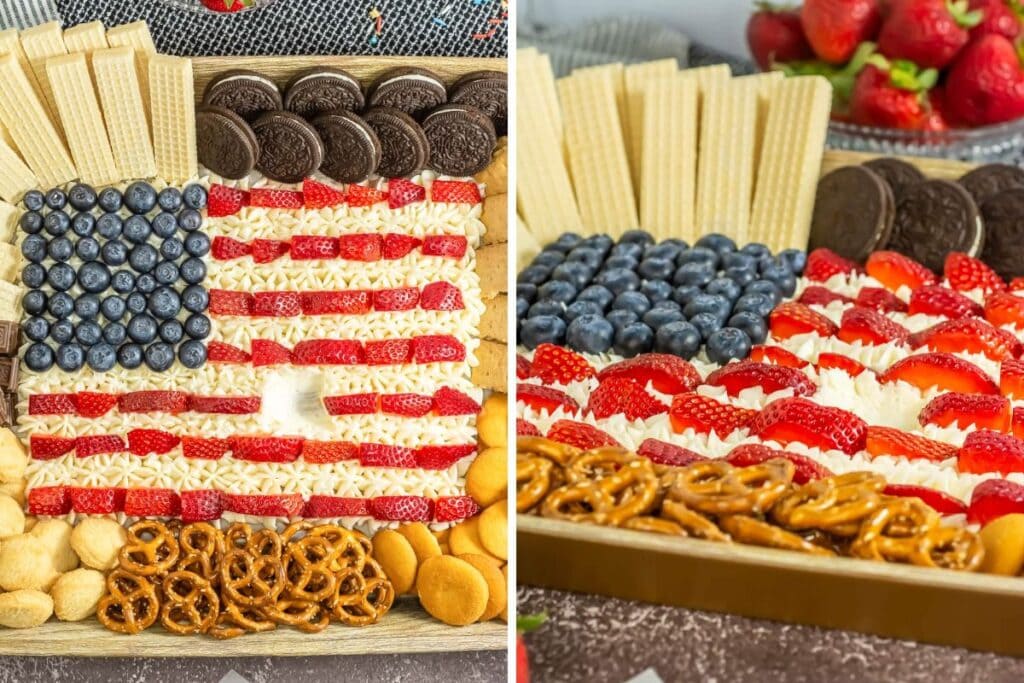 Frosting Board shaped like flag with dippers.