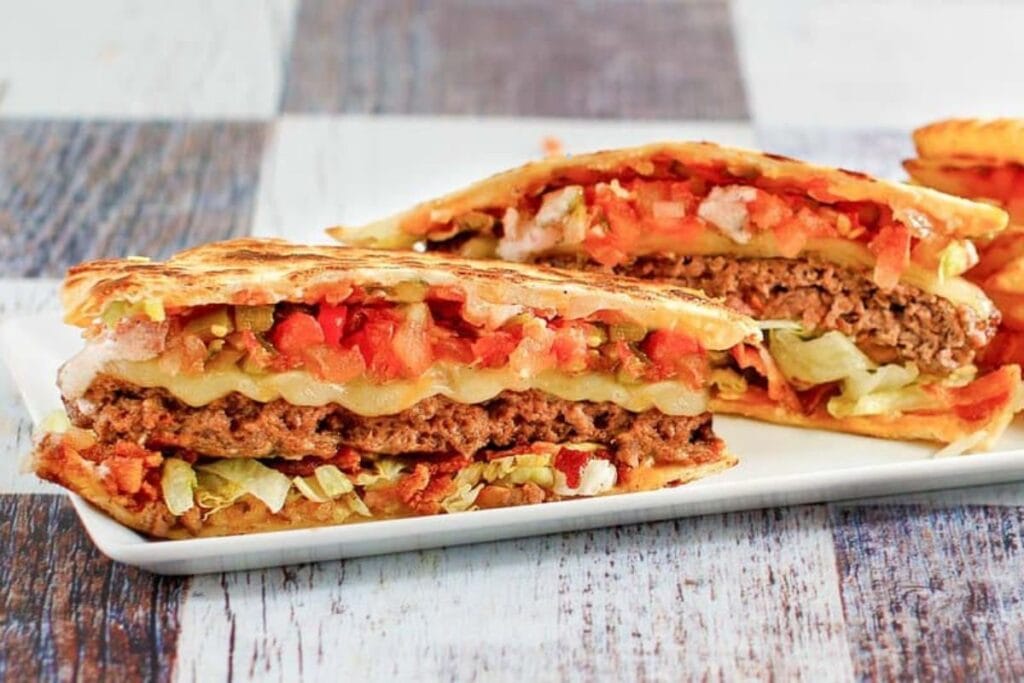 Quesadillas on a plate.