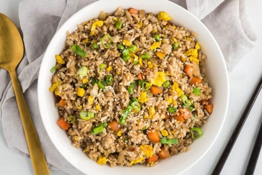 A bowl of hibachi rice.