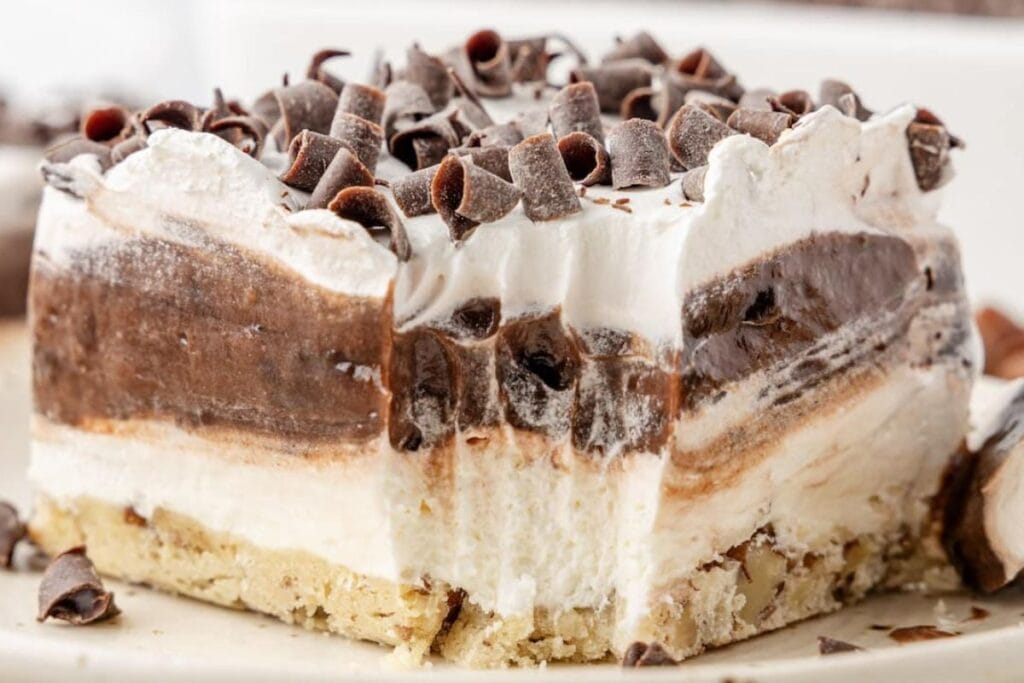 A slice of chocolate delight.