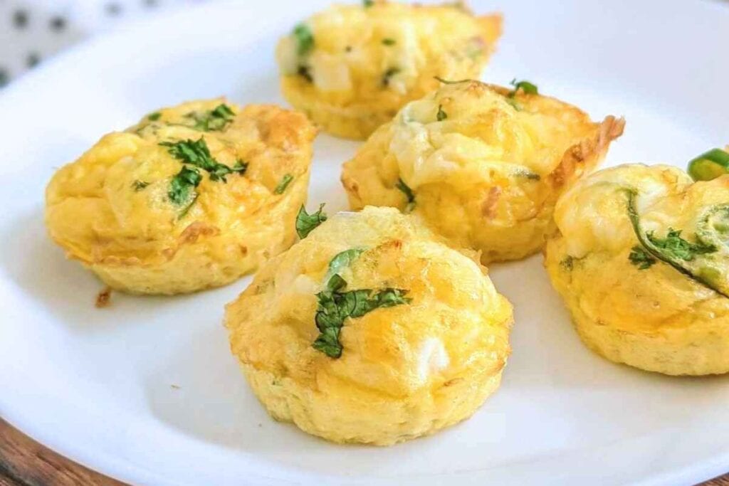 Egg bites on a plate.