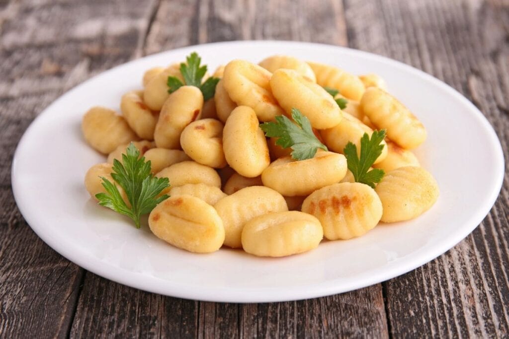 Gnocchi on a plate.
