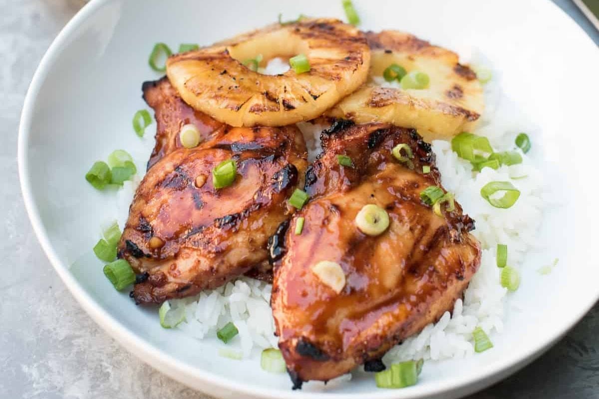Grilled chicken on a plate.