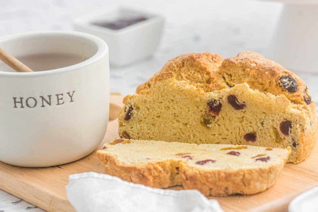 Sliced Irish soda bread.