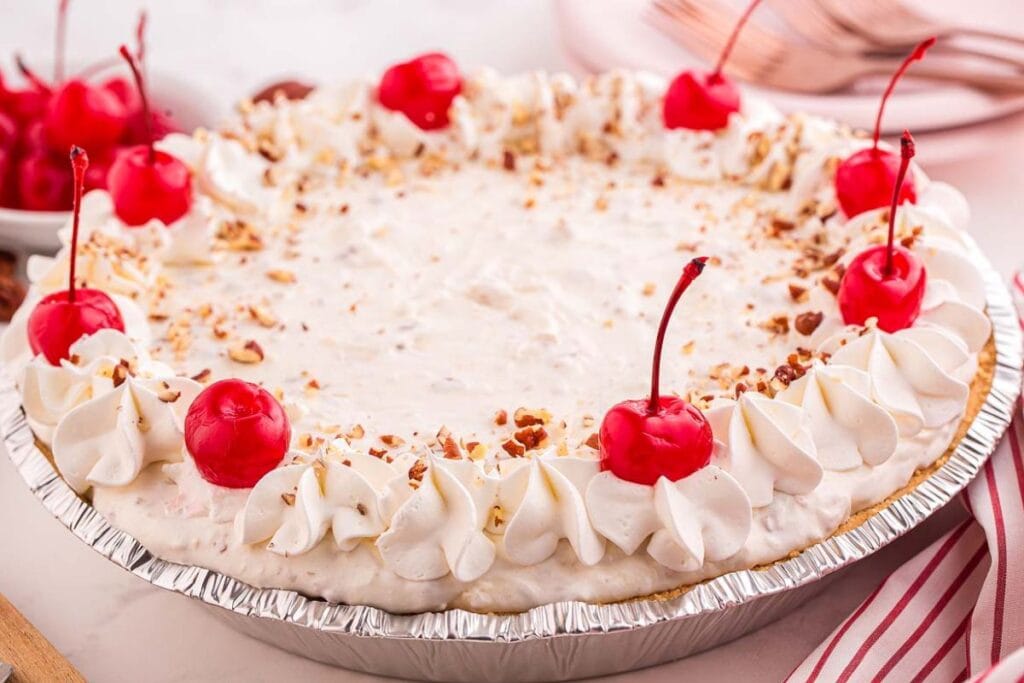 Million dollar pie with cherries.