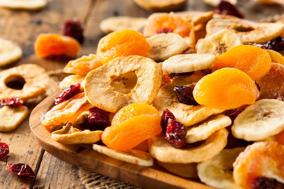 Dried fruits close up shot.