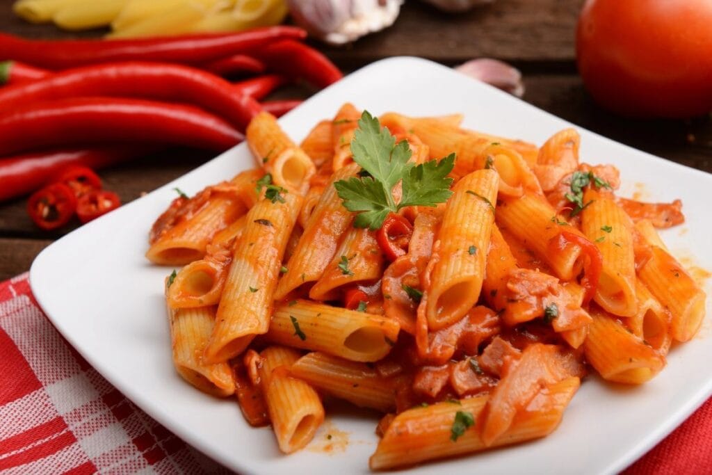Pasta on a plate.