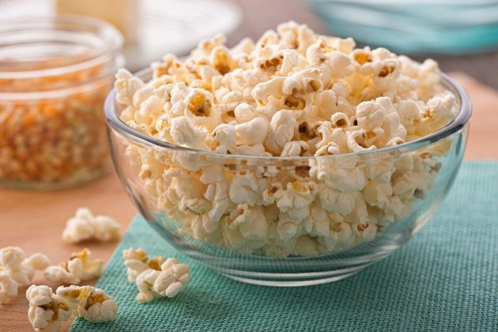 A bowl of popcorn.