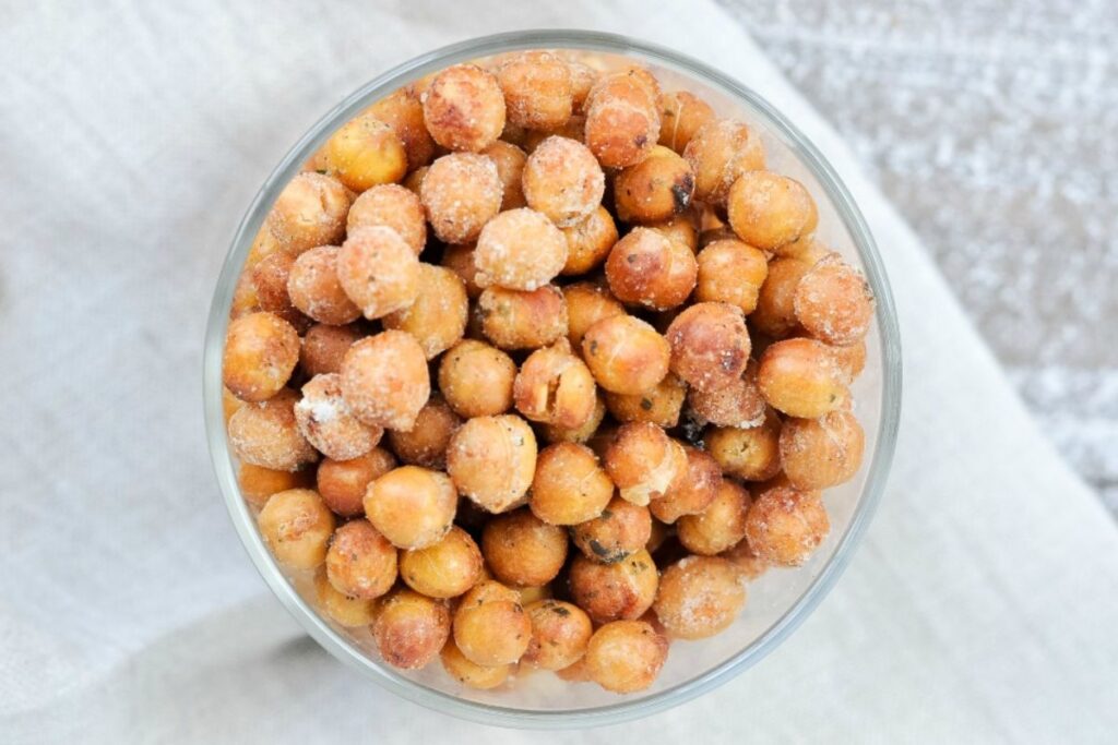 Chickpeas in a jar.