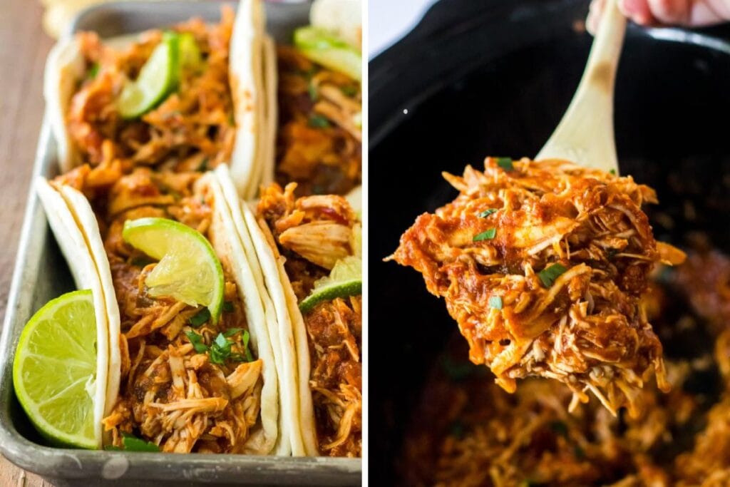 Salsa chicken collage.