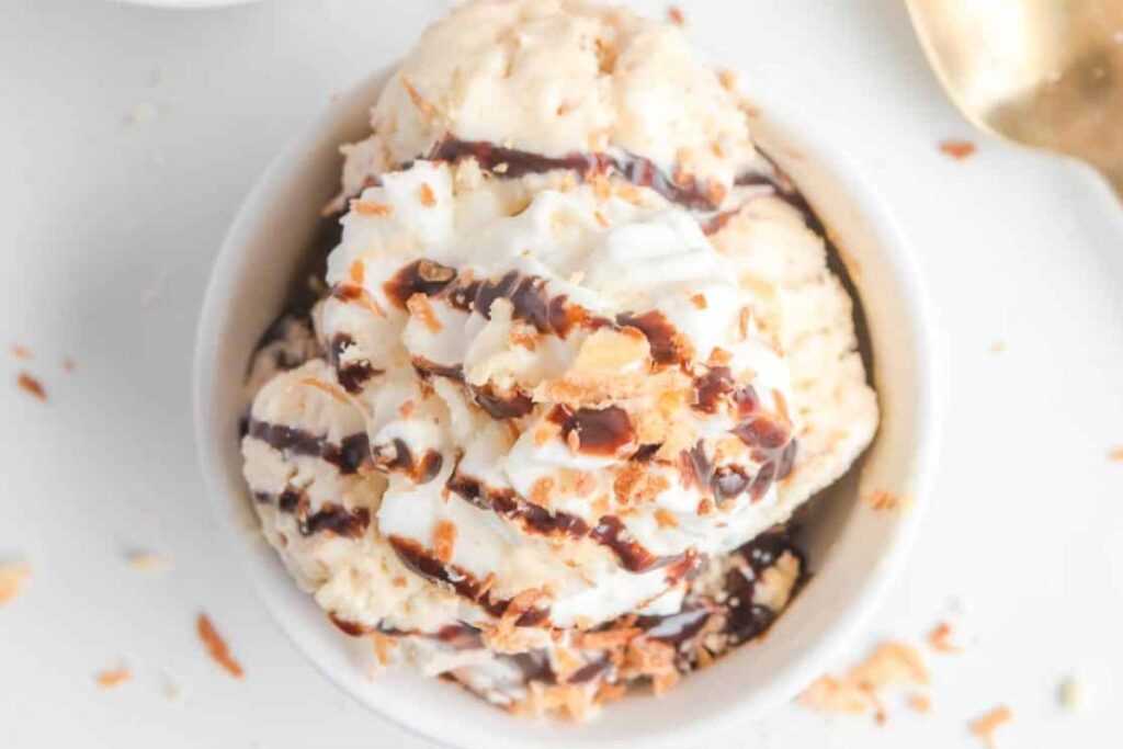 A bowl of ice cream.