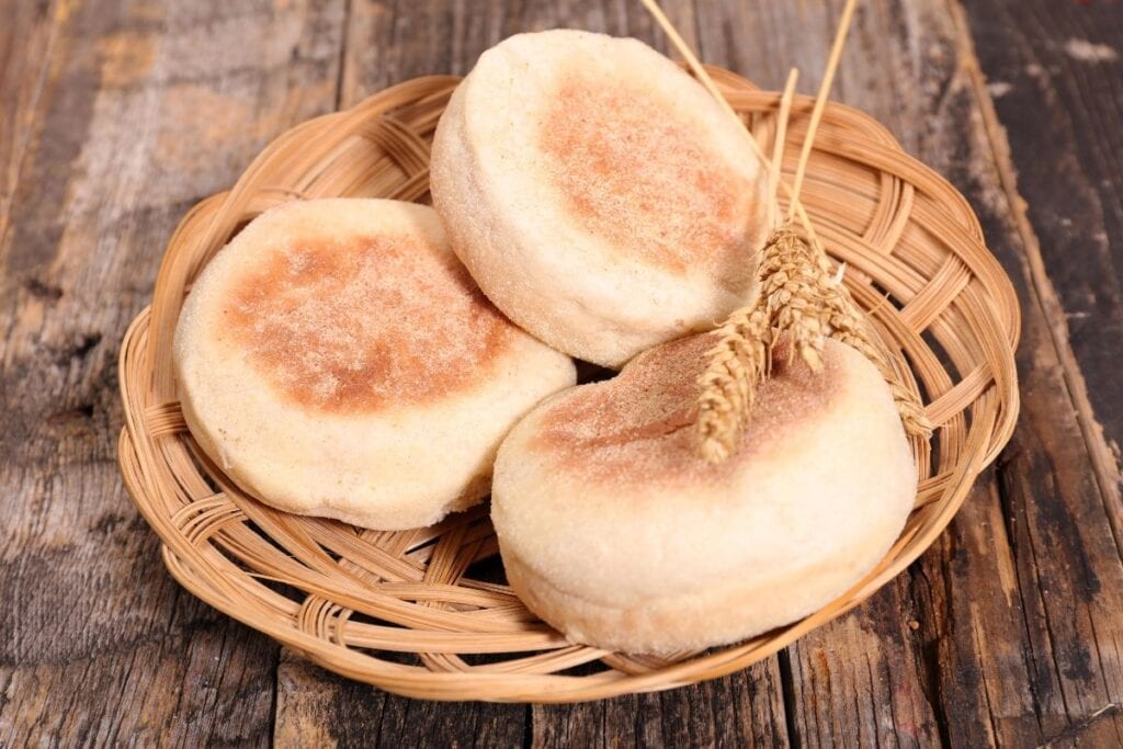 English muffins in basket.