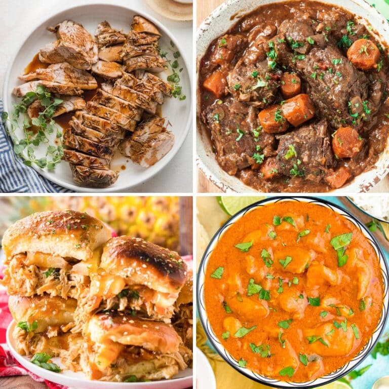 Crockpot dinners collage.