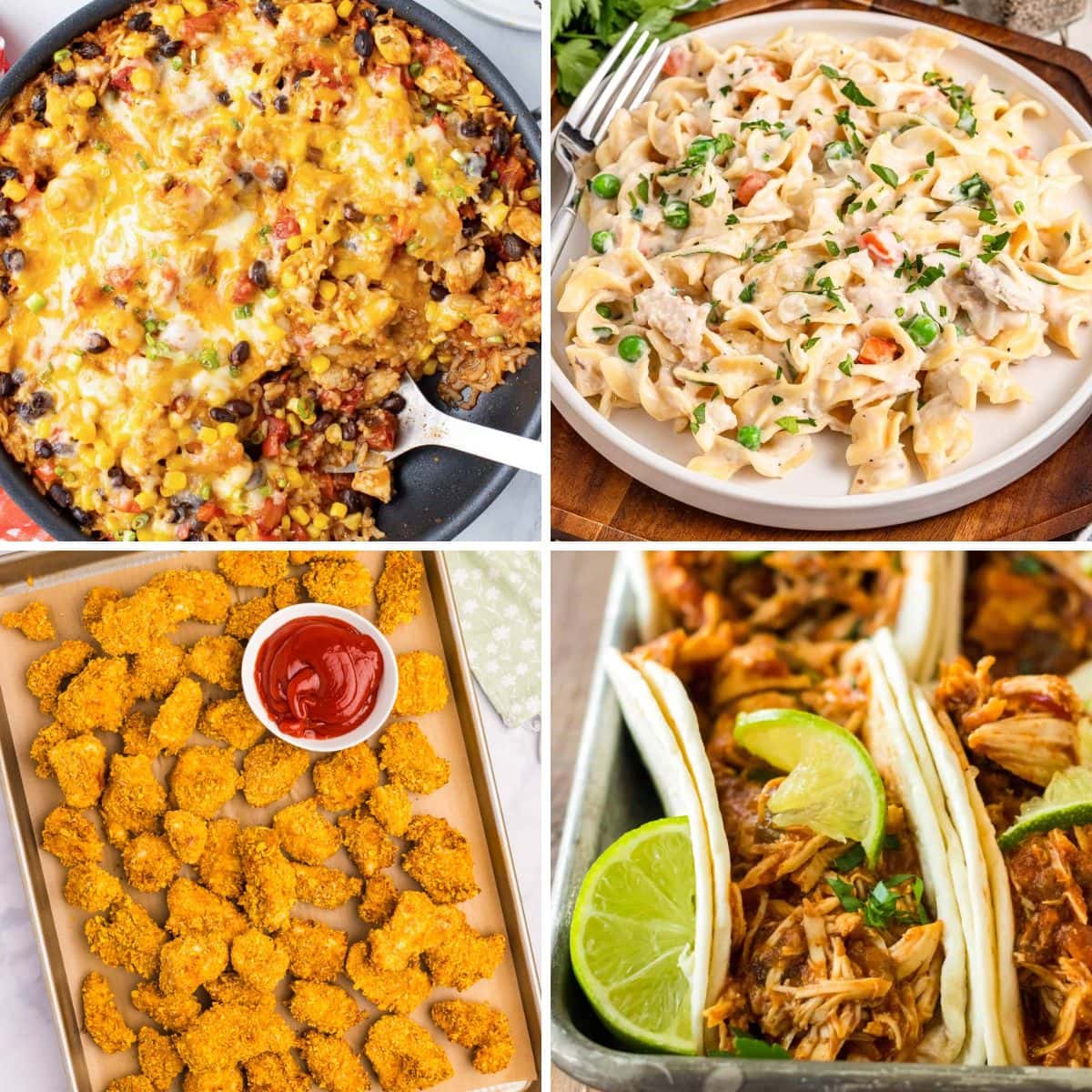 Easy dinners collage.