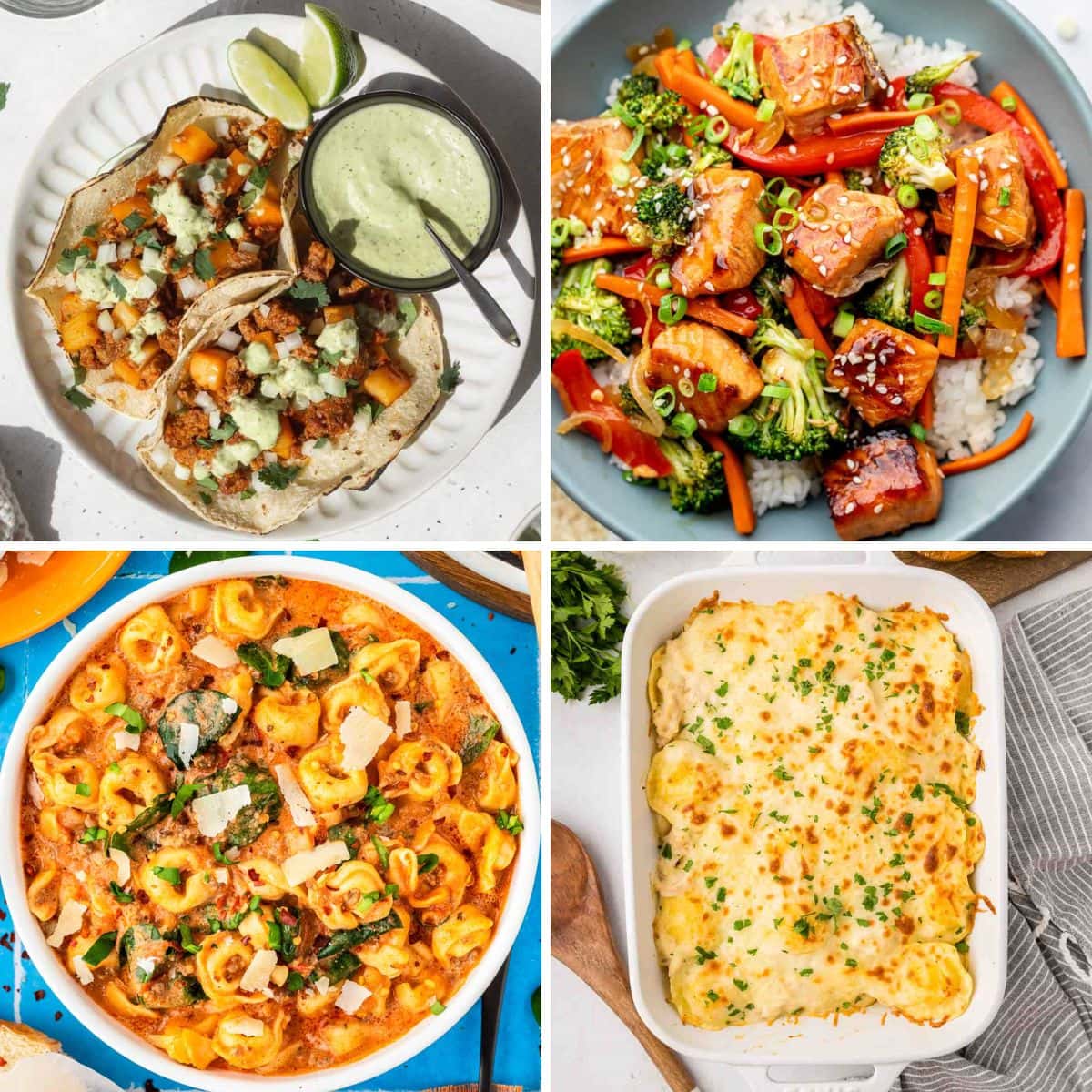 Easy meals collage.