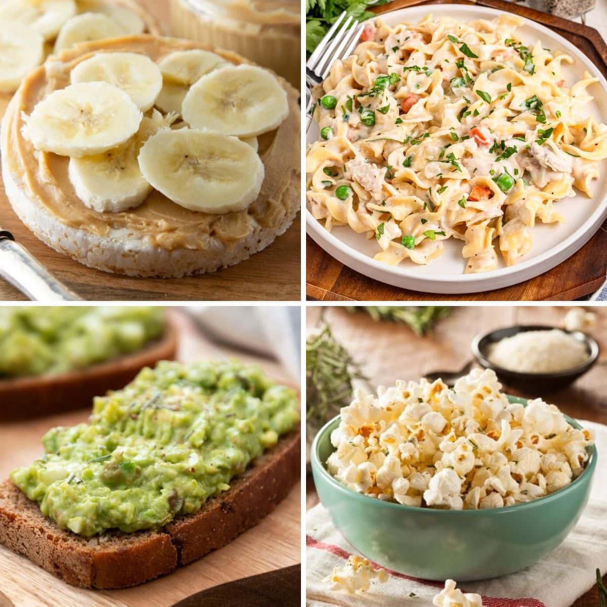 5-minute snacks collage.