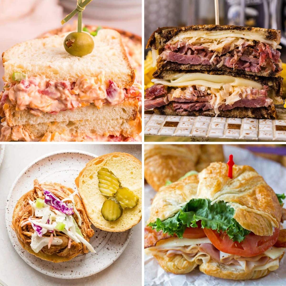 Sandwich recipes collage.