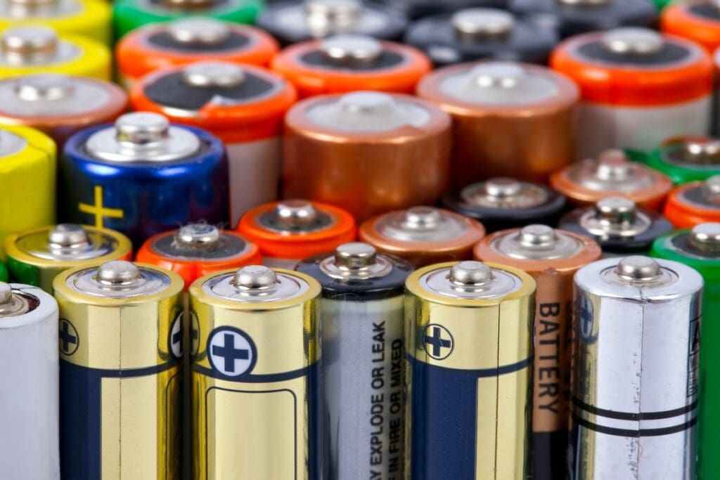 Batteries close up shot.