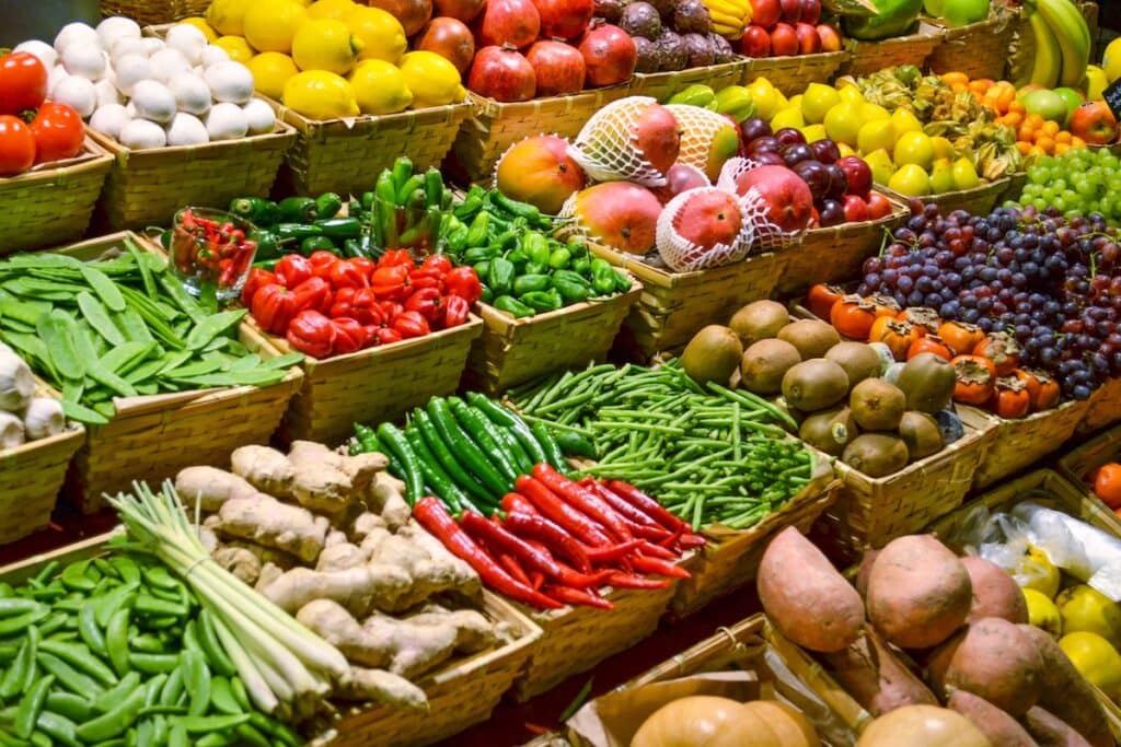 Different kinds of veggies.