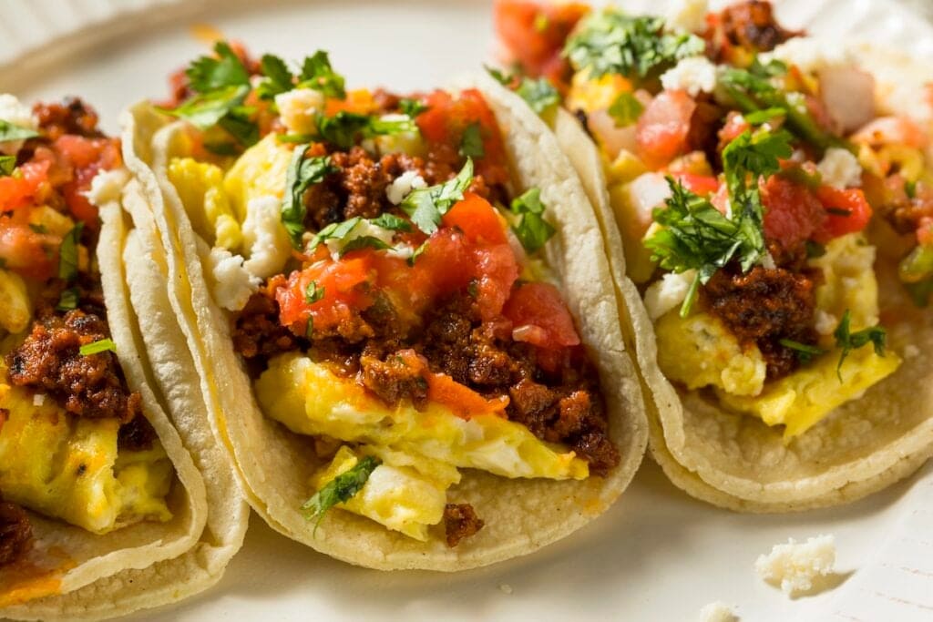 Tacos with chorizo.