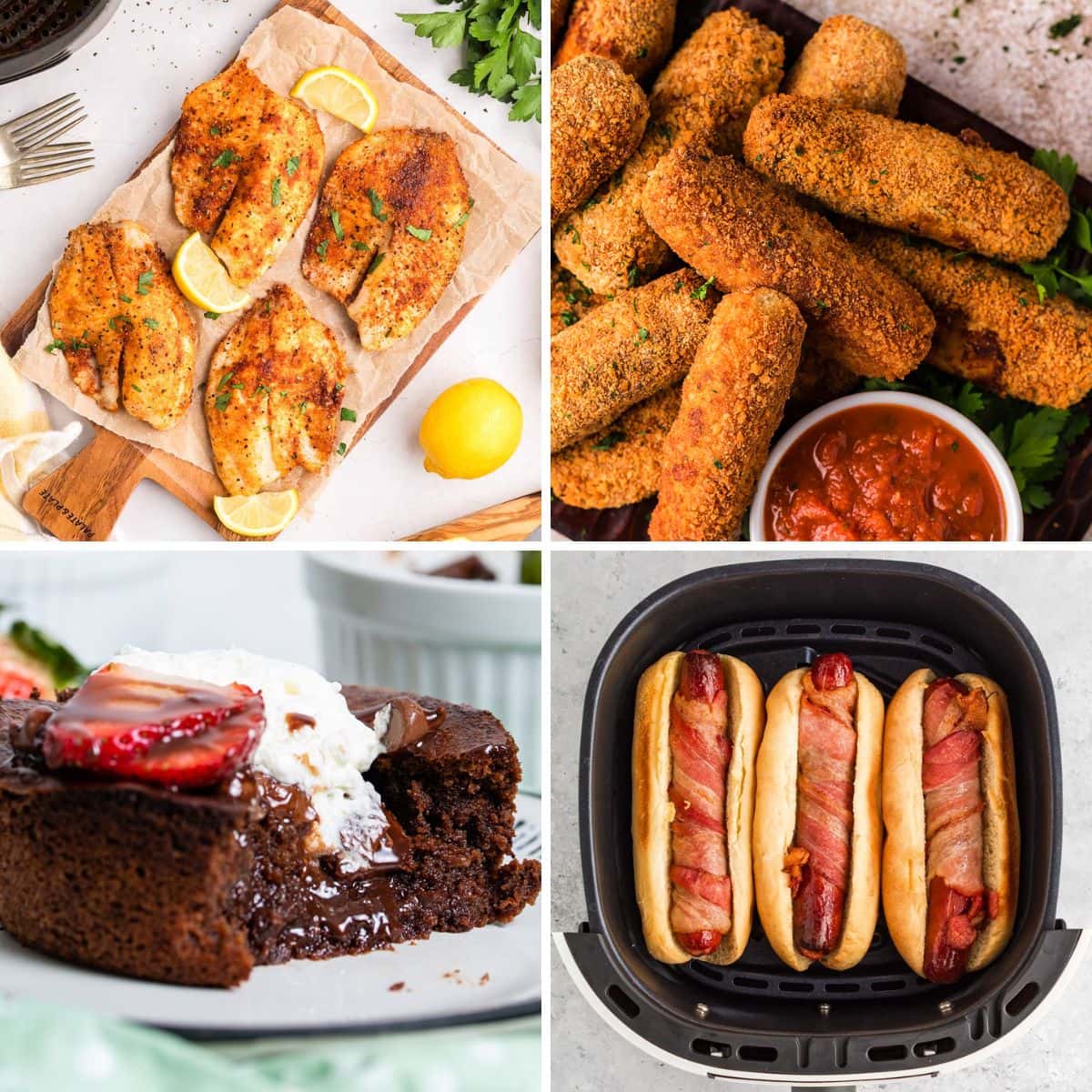 Air fryer recipes collage.
