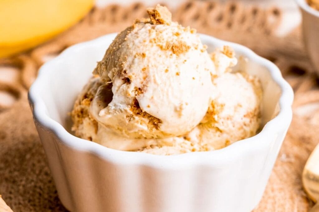 A bowl of banana ice cream.