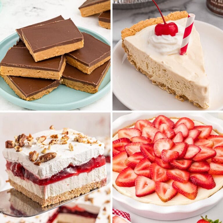 No bake desserts collage.