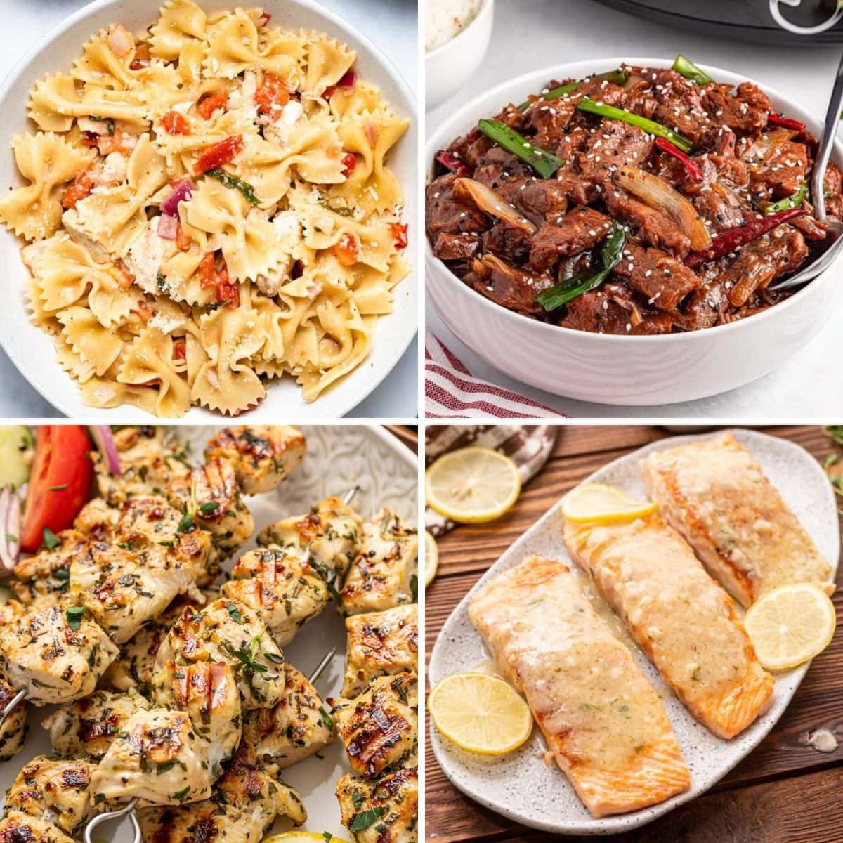 Flavorful dinner collage.