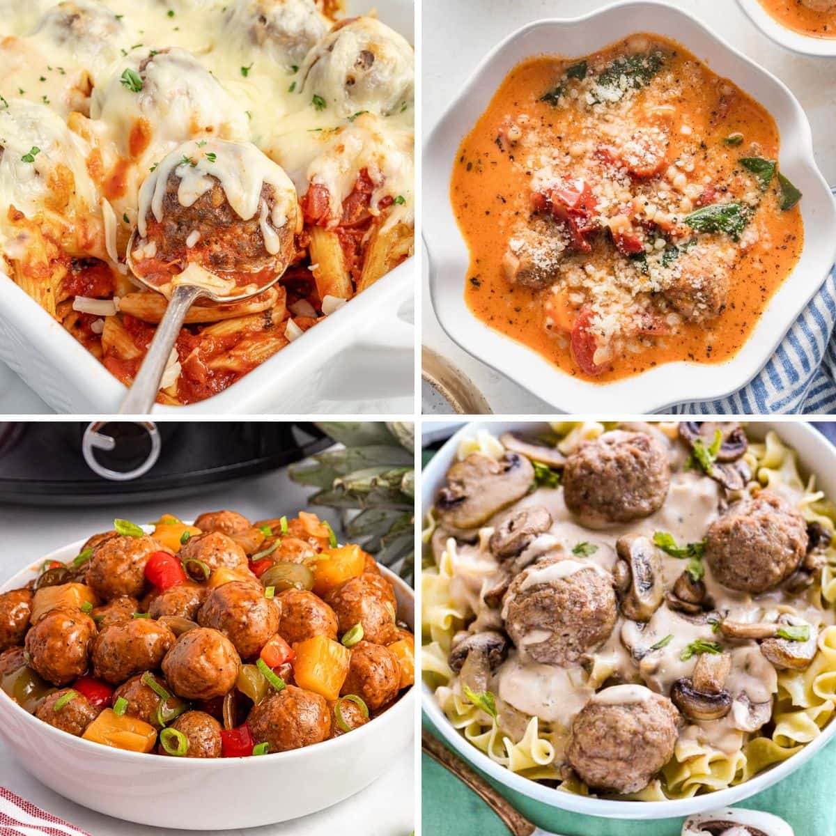 Flavorful dinner collage.