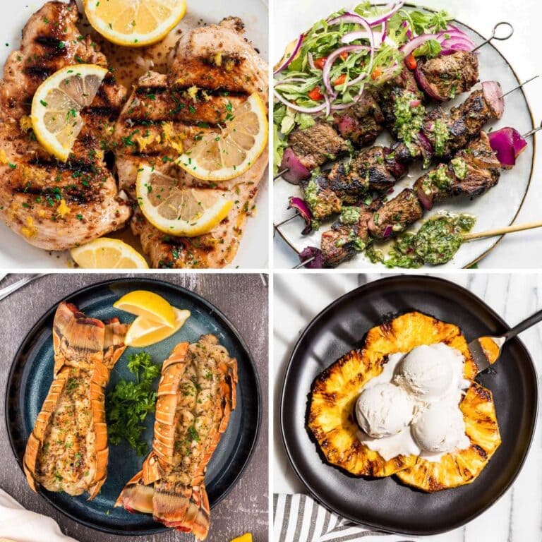 Grilling recipes for summer collage.