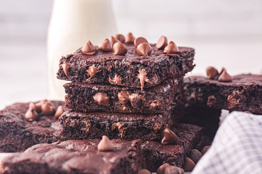 Stacks of brownies.