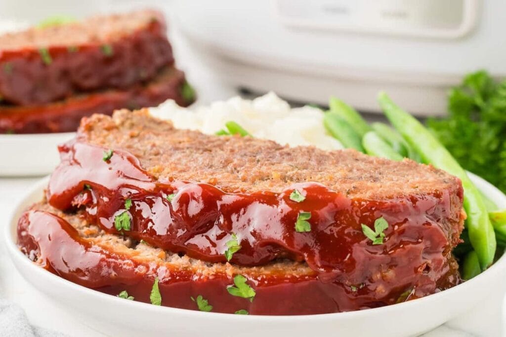 Meatloaf on a plate.